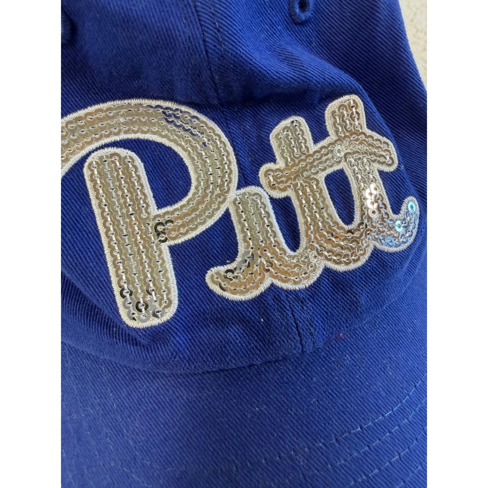 47 Brand Pitt Panthers Hat Women Blue Excellent Sequin Logo Adjustable Cap